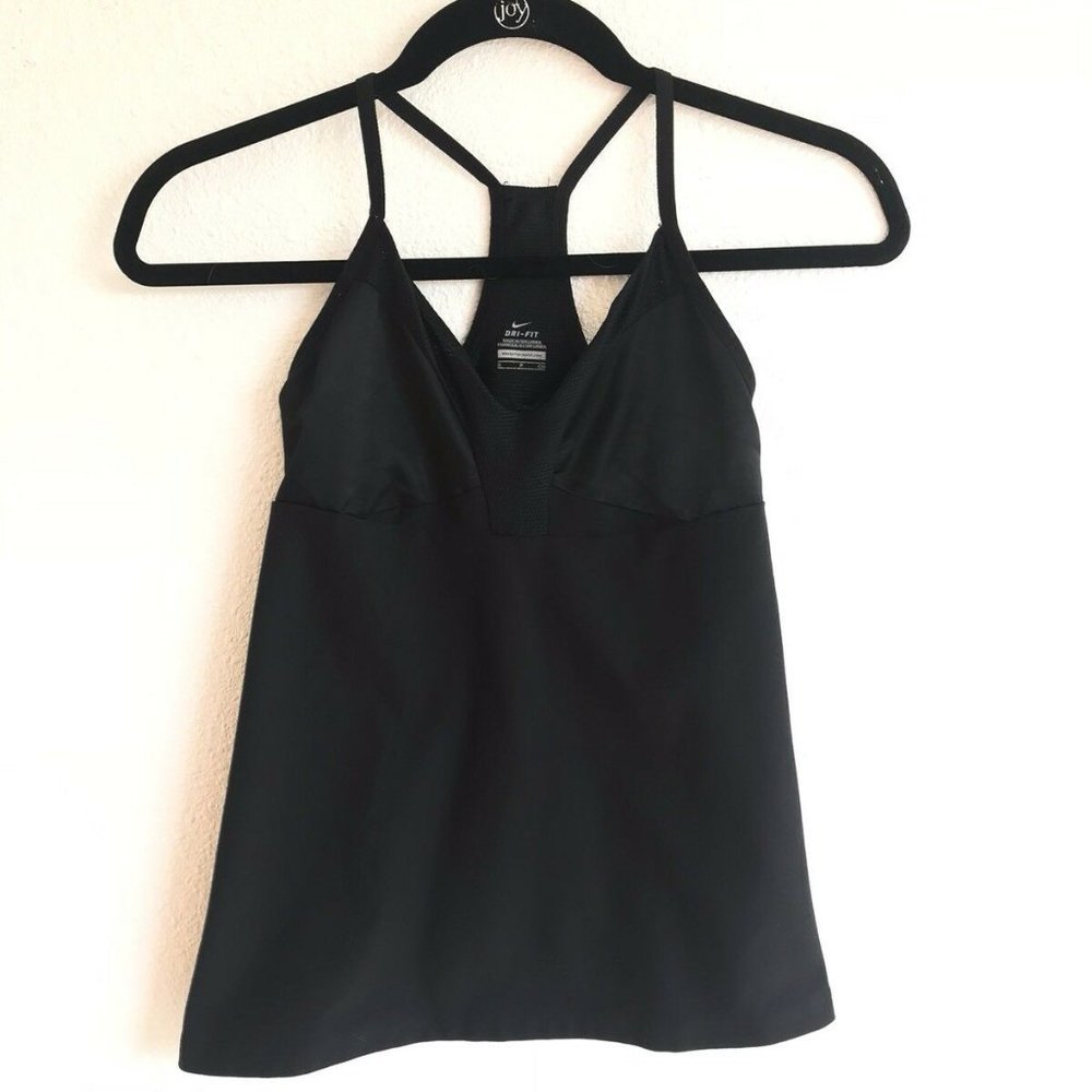 Nike Dri Fit racer back tank top sz S black Glam